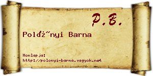 Polónyi Barna névjegykártya